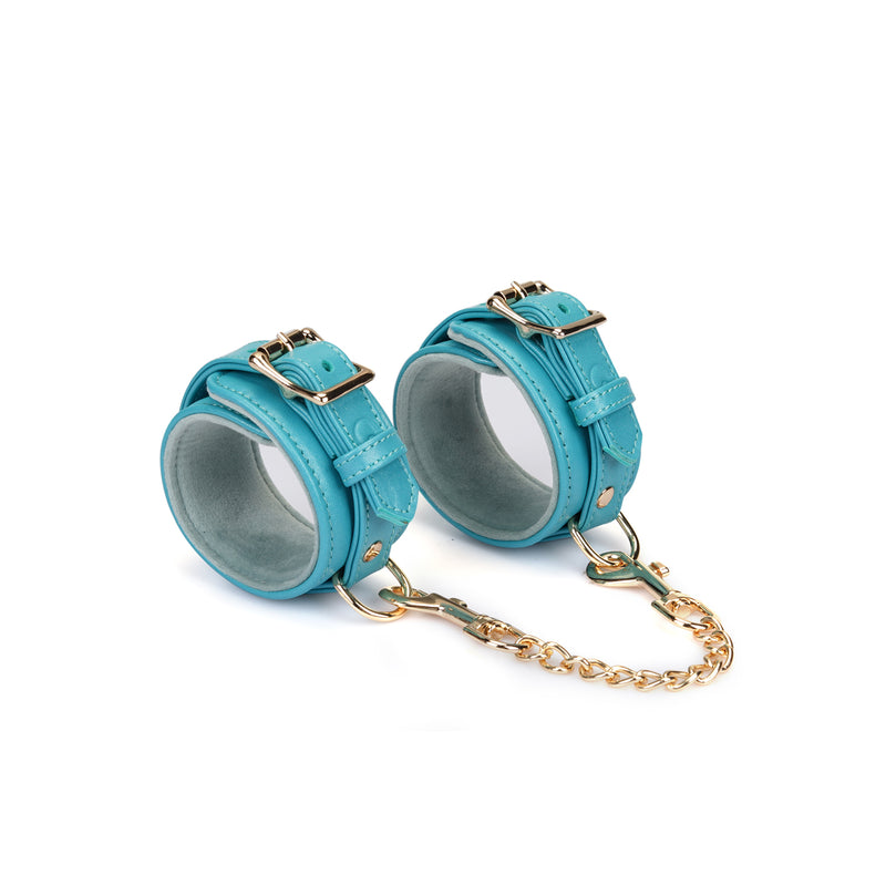 Blue Lamb leather ankle cuffs