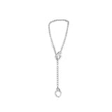 Silver Metal Handcuffs Pendant Choker Chain Collar