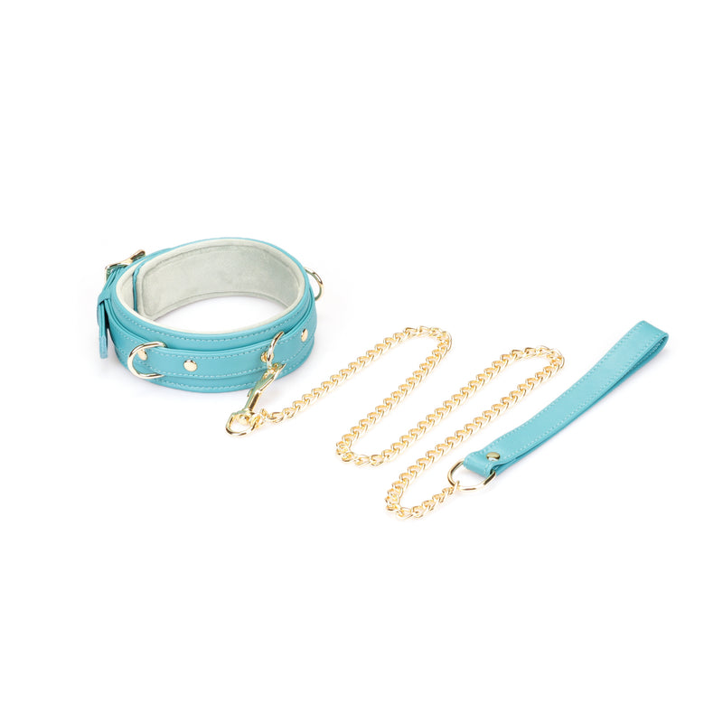 Siren's Cove: Lamb Leather Collar with Velvet Lining and Leash
