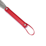 Metal Chain Flogger Whip with Red PU Handle