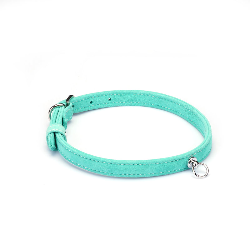 Liebe Seele lake blue suede choker with adjustable buckle and O-ring for fashion and SM play