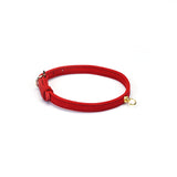 Liebe Seele premium red suede choker with gold O-ring for fashion or bondage play