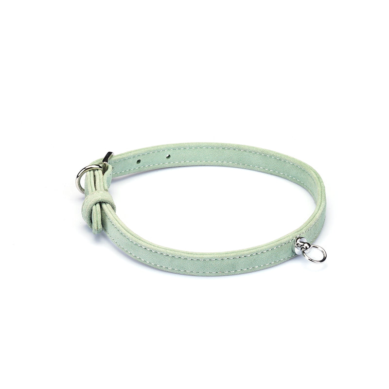 Liebe Seele premium pastel green suede choker with O ring and adjustable buckle, perfect for fashion and SM play