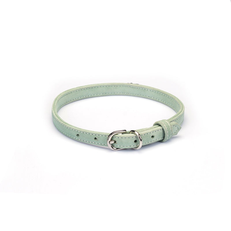Liebe Seele premium mint green suede choker with metallic O ring and adjustable buckle, suitable for fashion and SM play