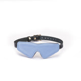 Italian Leather Blindfold - Light Blue