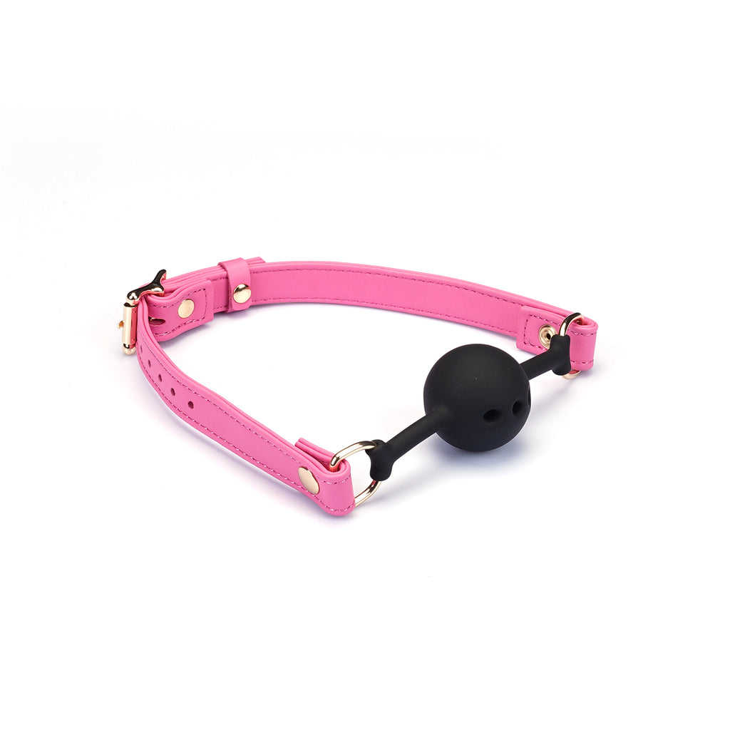 Italian Leather Breathable Ball Gag Rose