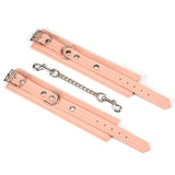 Dark Candy: Pink Vegan Leather Handcuffs with Silver Hardware