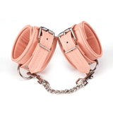 Dark Candy: Pink Vegan Leather Handcuffs with Silver Hardware
