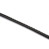 Close-up view of Japanese Professional Dominatrix Bull Whip, featuring detailed craftsmanship in black leather weave, 150cm long