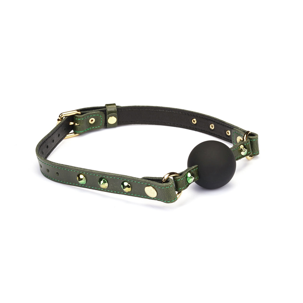 Luxury Leather Gemstone Ball Gag