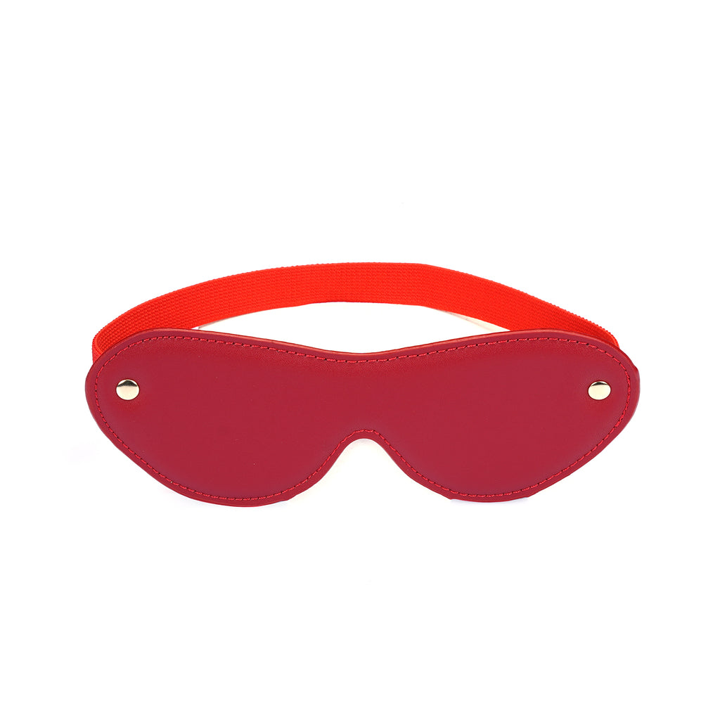 Crimson Desire Faux Leather Blindfold