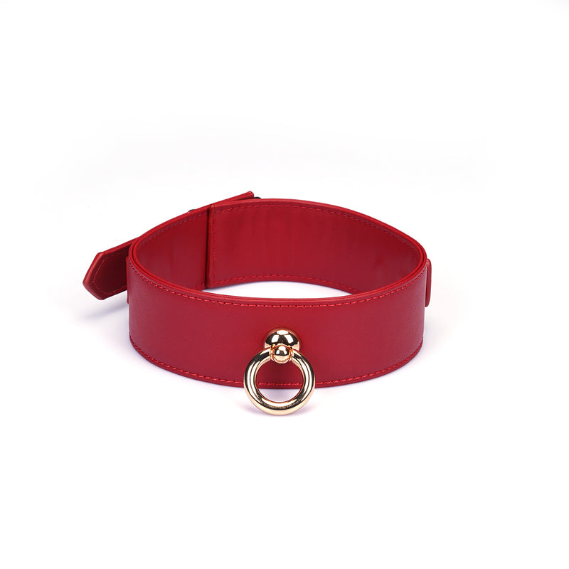 Red Faux Leather Collar