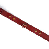 Burgundy Premium Patent Leather Choker with Rose Gold O-Ring and Buckle Detail