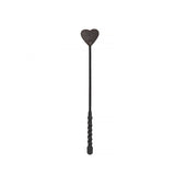Wild Gent: Brown Leather Riding Crop with Heart Shape Tip