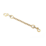 Gold-toned metal bondage chain with clasps for BDSM play, compatible with ankle and wrist cuffs