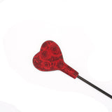 Kinbaku Ukiyoe Red Rosy Lamb Suede Leather Mini Crop with heart shape and floral design