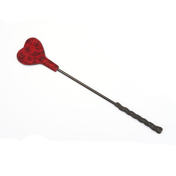 LIEBE SEELE Kinbaku Ukiyoe Red Rosy Lamb Suede Leather Mini Crop with floral design and twisted handle
