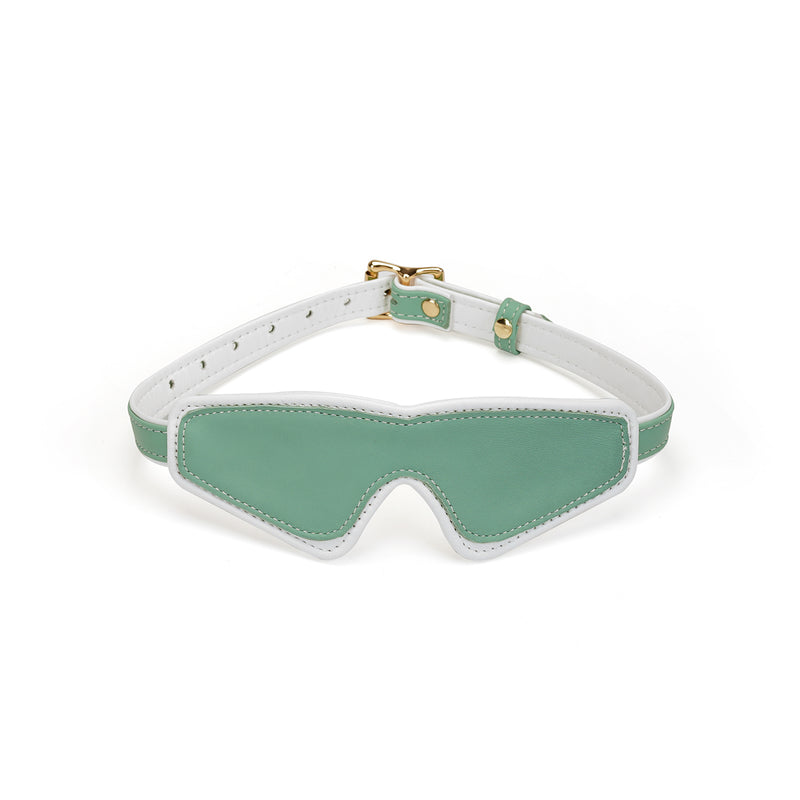 White & Green Fairy Leather Blindfold
