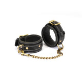 Warrior Princess: Thick Leather Handcuffs with Copper-plated Hardware