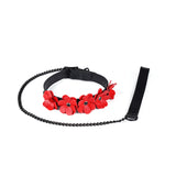 Flower Rhythm Leather Collar with Leash