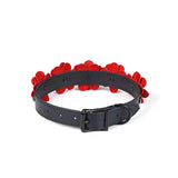 Flower Rhythm Leather Collar with Leash