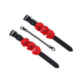 Flower Rhythm Leather Hand Cuffs