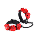 Flower Rhythm Leather Hand Cuffs