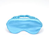 Blue silky satin sleeping mask blindfold for sensory deprivation with elastic straps for comfortable wear