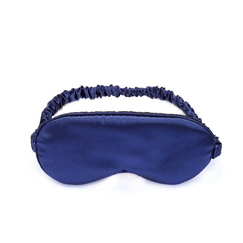 Silky Super Soft Sleeping Mask Satin Blindfold in Dark Blue, ideal for sensory deprivation and extended wear