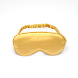 Golden satin silky soft sleeping mask and sensory deprivation blindfold with elasticated straps
