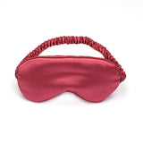 Red silky satin sleeping mask and sensory deprivation blindfold with elasticated straps