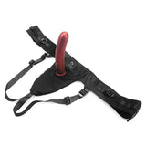 Wine Red: Brief Strap-on Harness with Silicone Dildo