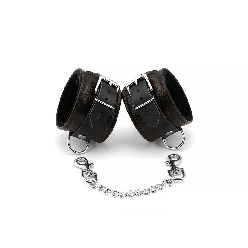 Wild Gent: Brown Leather Wrist Cuffs with Soft Lining