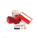 Kinbaku Ukiyo-e Luxury Red Rosy Lamb Suede Leather Blindfold set with traditional Japanese art packaging