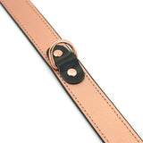 Rose Gold Memory: Thin Leather Collar with Nipple Clamps