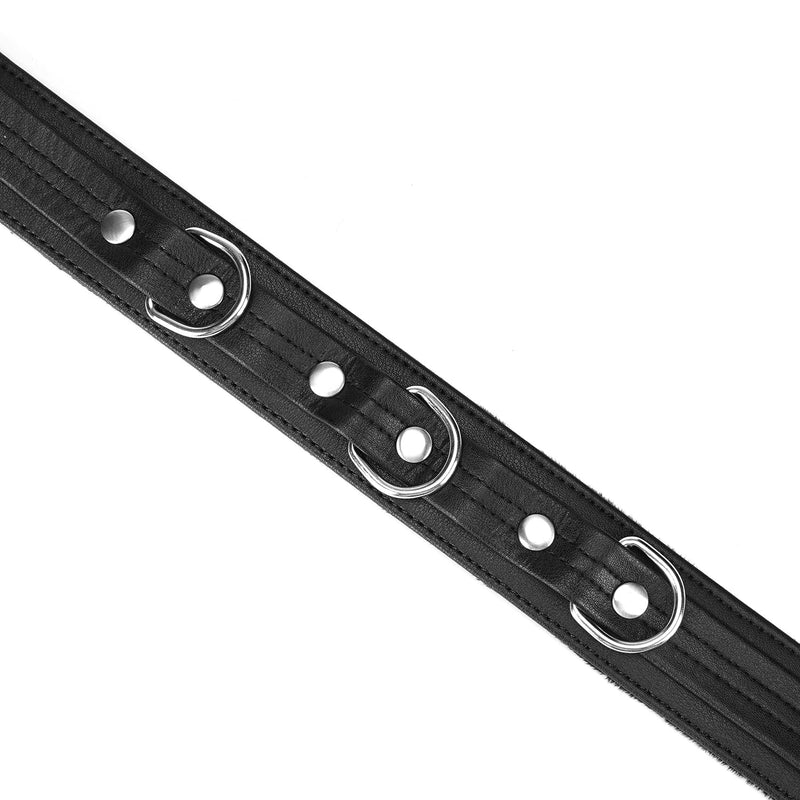 Black Bond Collar and Leash with Soft Lining and Nickel Free Hardware
