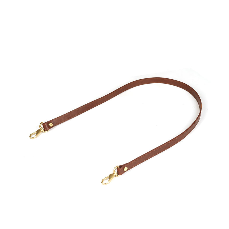 Luxurious brown leather strap with golden hardware from The Equestrian collection, ideal for BDSM pony play harness setups