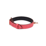Cherry blossom pink leather choker with rose gold O-ring from Angel's Kiss bondage collection