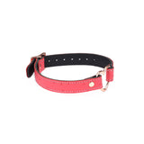 Cherry Blossom Pink Leather Bondage Collar with Heart Buckle from Angel’s & Demon’s Kiss Collection