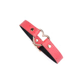 Cherry blossom pink leather choker with ostrich skin pattern and heart shape buckle from Angel's & Demon's Kiss collection