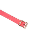 Cherry Blossom Pink Leather Choker with Rose Gold Buckle from Angel's & Demon's Kiss Bondage Collection