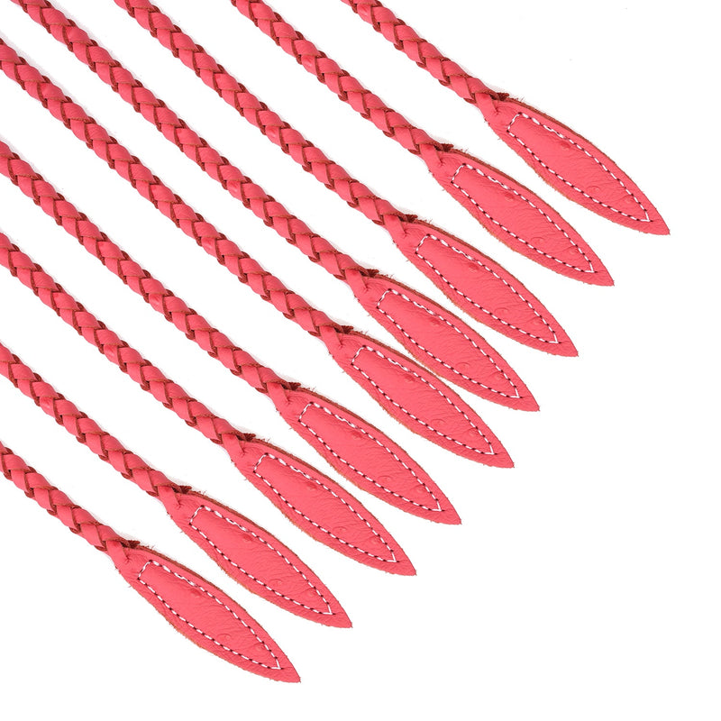 Cherry blossom pink leather cat o' nine tails fronds for luxurious impact play from Angel's & Demon's Kiss collection