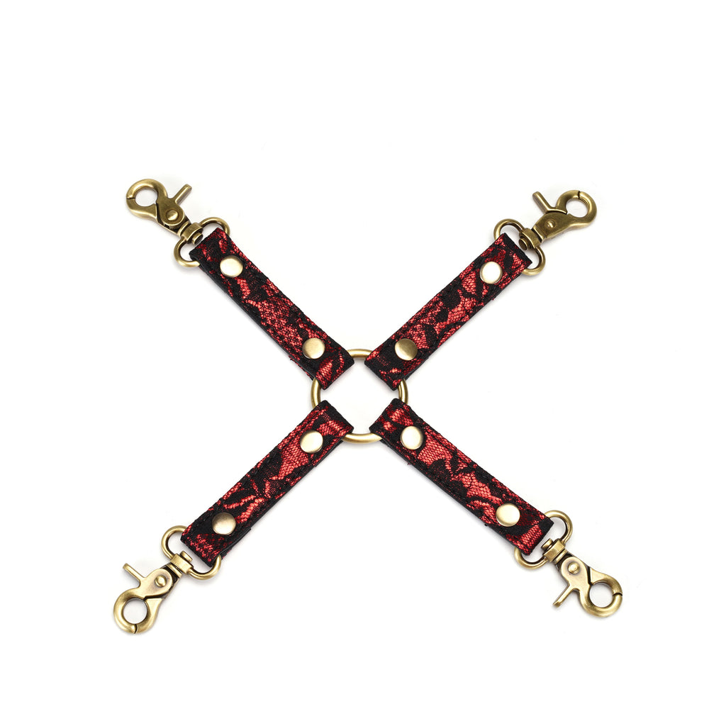 Victorian Garden Lace Vegan Leather Hog Tie Clips