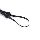 Heavy Leather Flogger with Studded Handle from Dark Secret collection, high-end BDSM accessory for enhanced erotic play