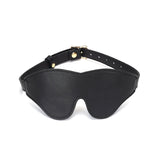 Dark Secret - Leather Blindfold with Gold Buckle