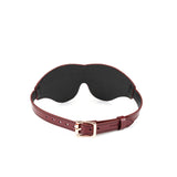 Wine Red - Leather Blindfold with Rose Gold Buckle